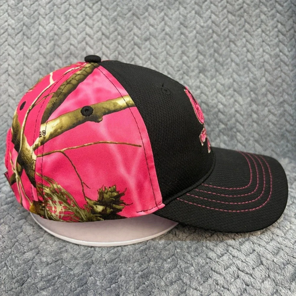 Paramount Outdoors Realtree APC Pink Camo Black Embroidered Hat Cap 1234